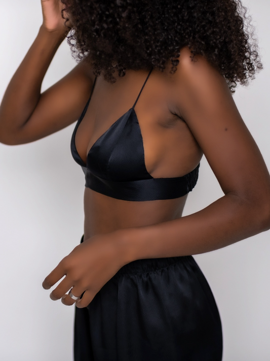 black silk bralette eco-friendly women's intimates sustainable fashion