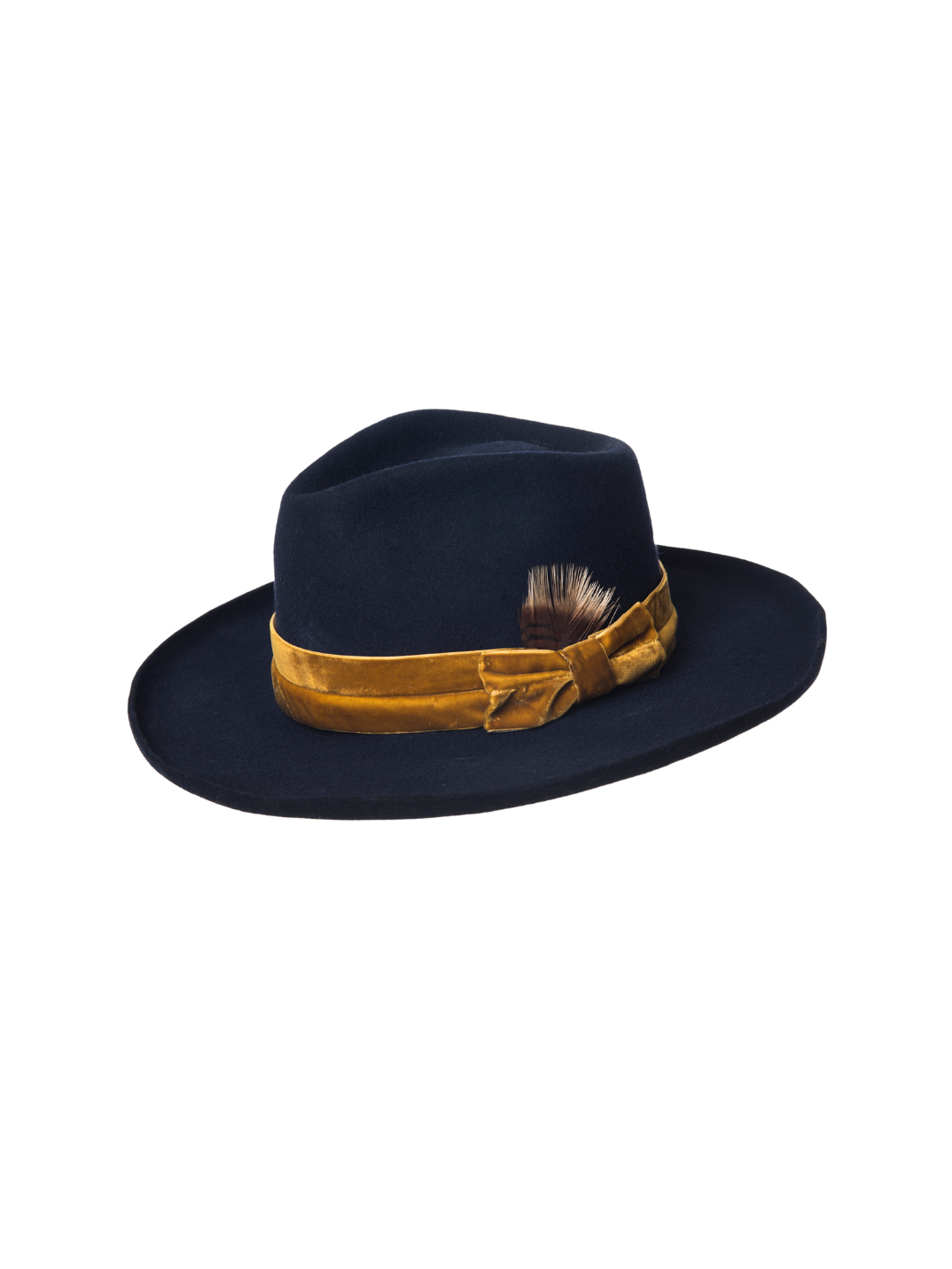 Rustic Velvet & Feathers Felt Hat