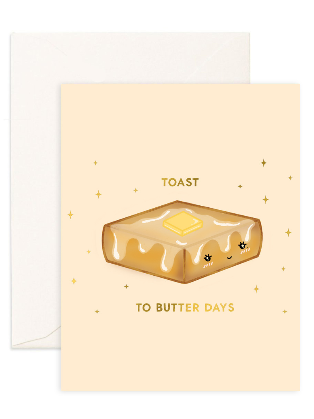 Eco-friendly greeting card printed on recycled paper cute food-inspired design shop sustainable ethical brands women-owned brands kind on the planet Hong Kong toast for foodies