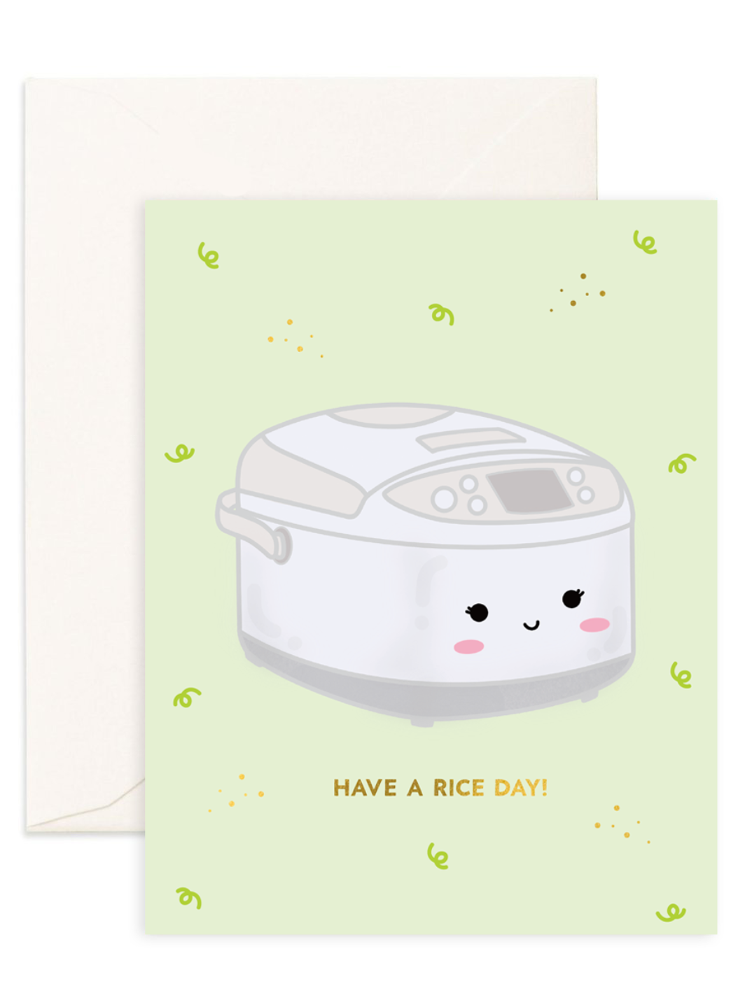 Hong Kong greeting card printed on recycled paper shop eco-friendly gift greeting card for friends really cute design for foodies rice cooker rice lover rice obsessed