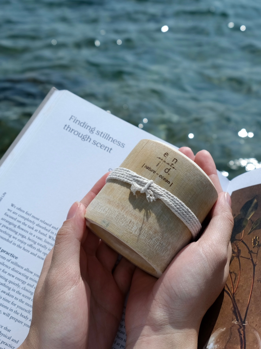 ocean bamboo massage candle aromatheraphy natural ethically-made candle enid-scents shop sustainable support eco-friendly brands small women-owned brands sustainable shop nature-inspired candles that smell good and are good for your skin