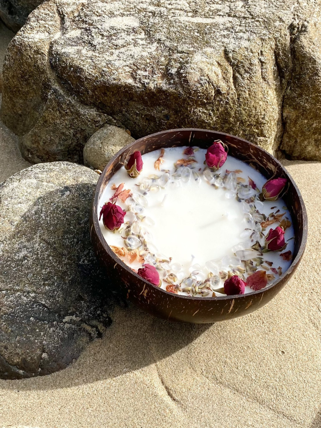 vanilla dream coconut bowl candle 100% natural soy wax candle