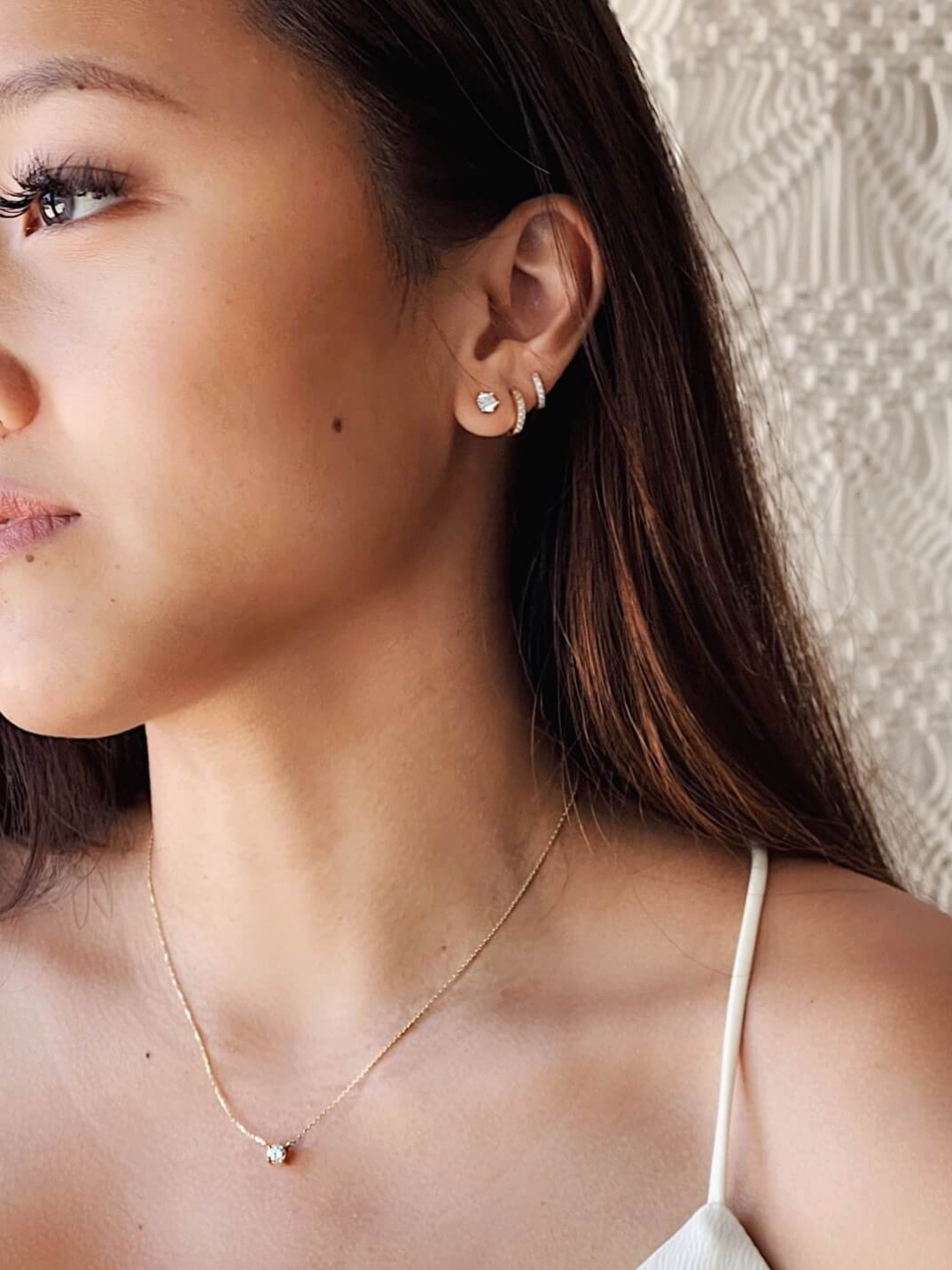 lab grown diamonds sustainable jewelry five prong round earrings