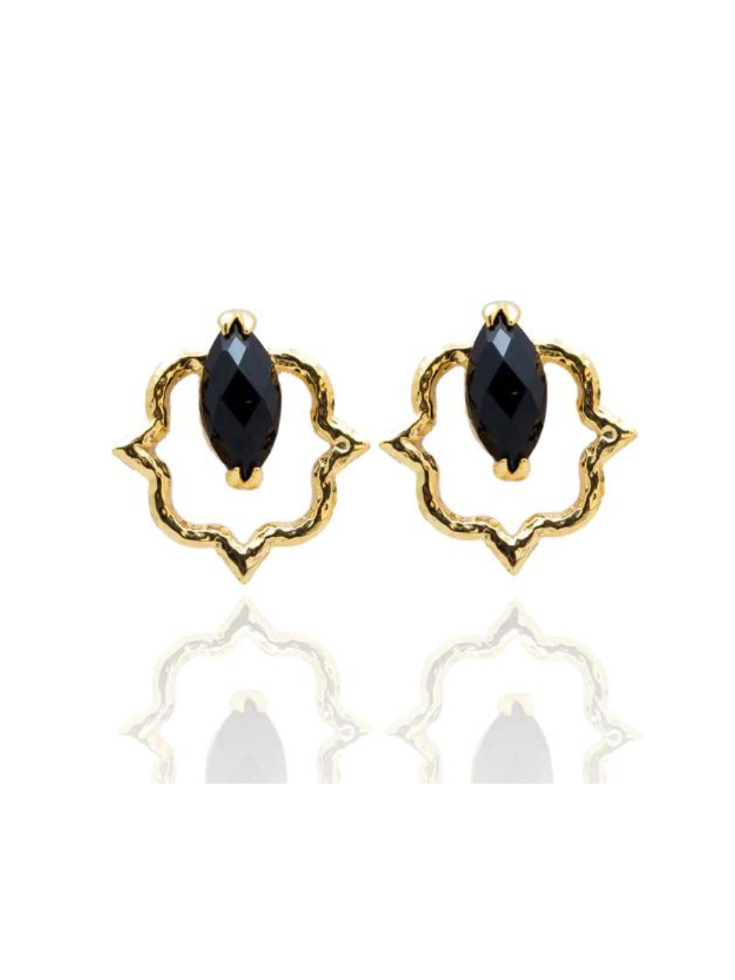 You can’t go wrong with our gold and black stud earrings, a classic combination with a unique design. Showcasing the powerful semi precious stone Obsidian with 18K gold vermeil you will want to wear this pair for years to come.