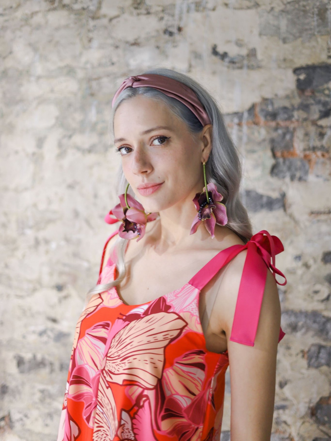 dusty rose silk headband cute hair accessories ethical fashion