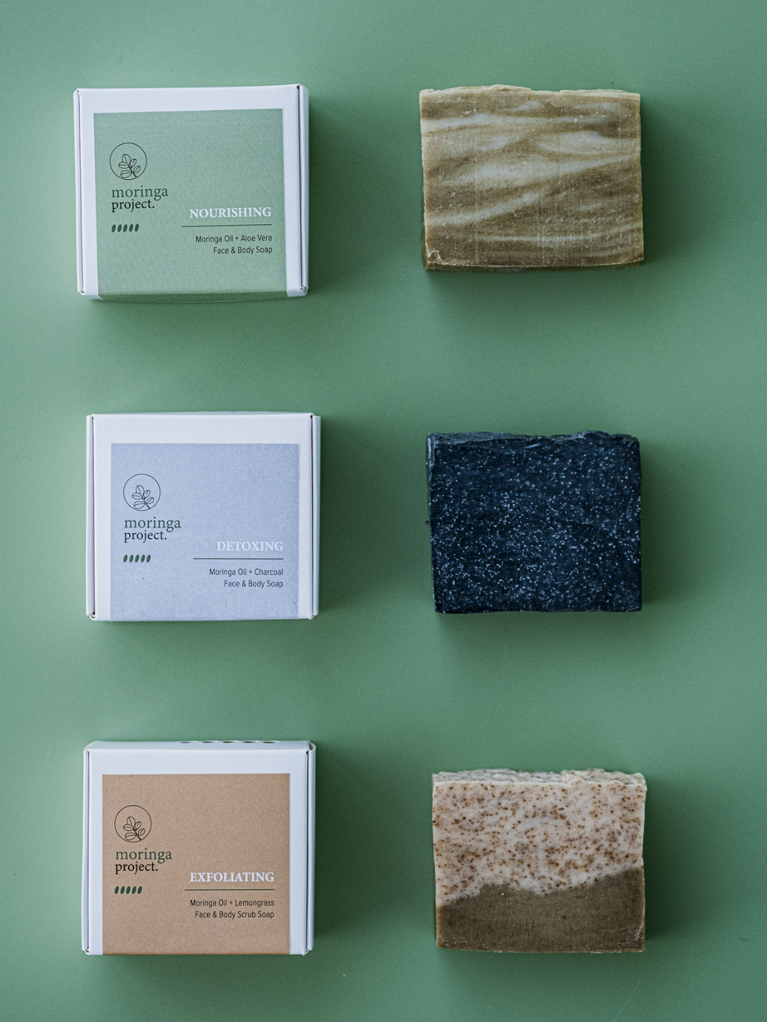 moringa nourishing oil and aloe vera soap for face and body natural ethical skincare shop eco-friendly sustainable brands low waste zero-waste living