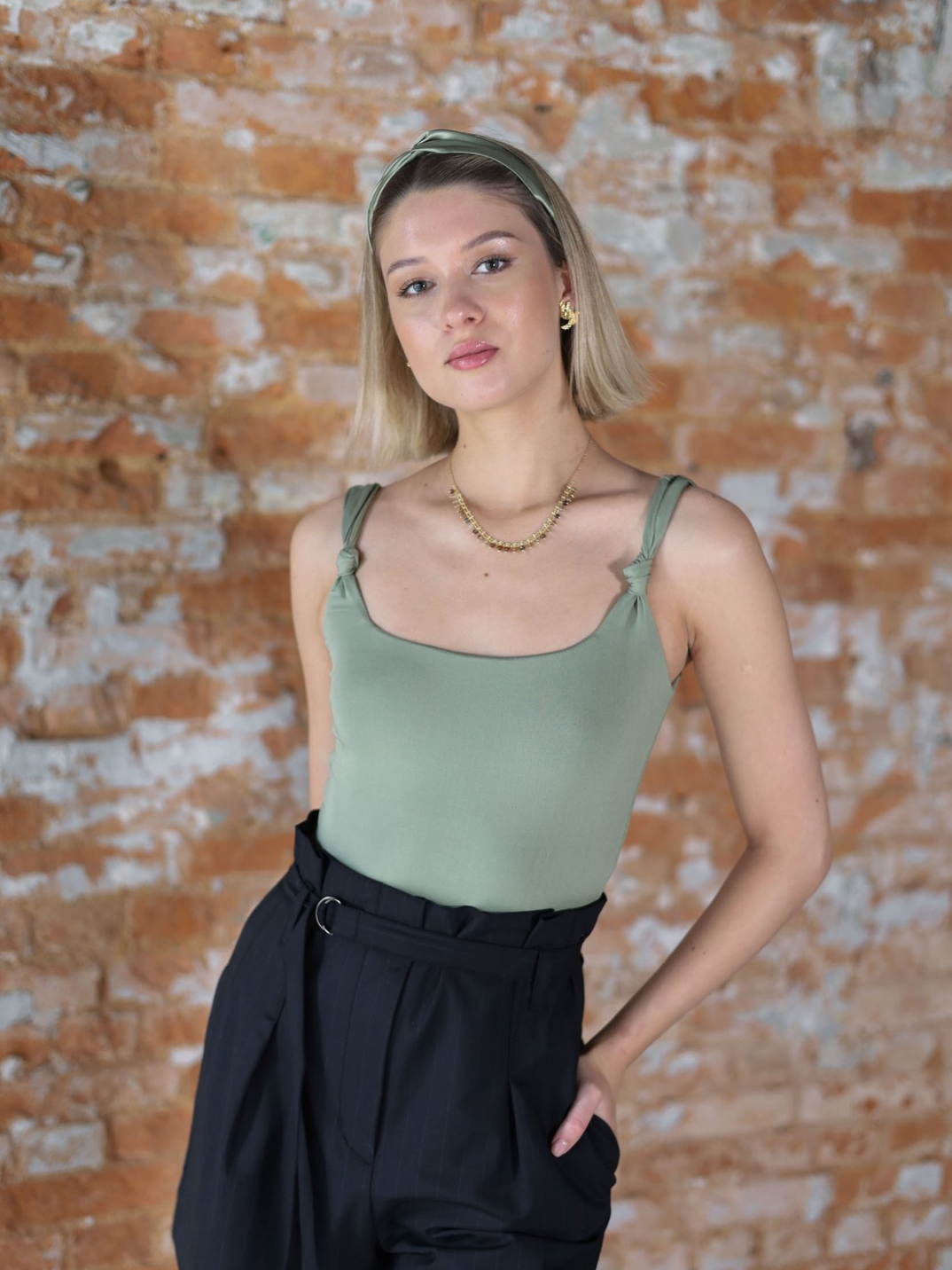 sage green silk headband cruelty-free silk Mulberry silk ethical fashion