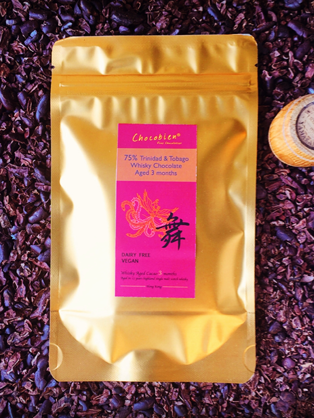 whisky dark chocolate dairy-free bean-to-bar chocolate made in Hong Kong small batch