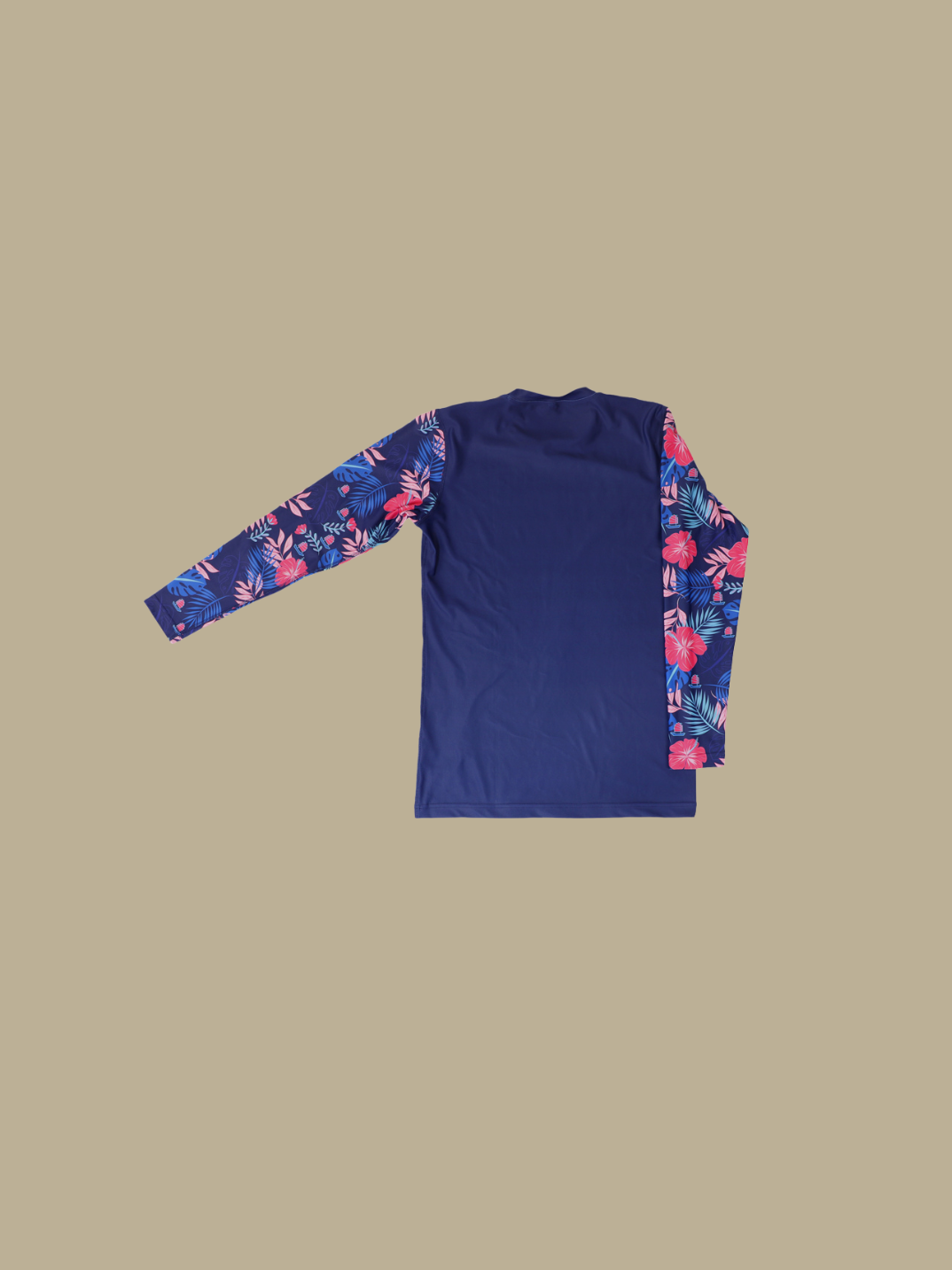 men's sustainable swimwear eco-friendly swim top made from recycled plastic bottles rash guard tropical print eco-friendly fashion shop sustainable ethical planet-friendly fashion