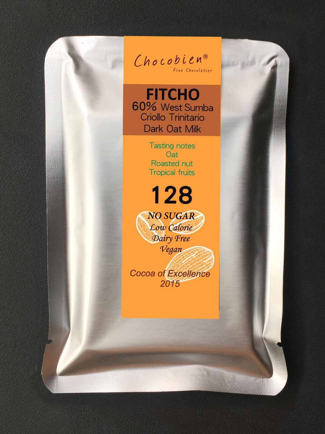 60% oat milk Dark Chocolate Sumba Criollo Trinitario bars sugar-free bean-to-bar chocolate