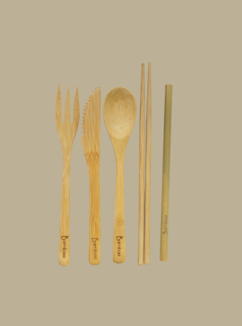 bamboo zero waste essential cutlery natural eco-friendly