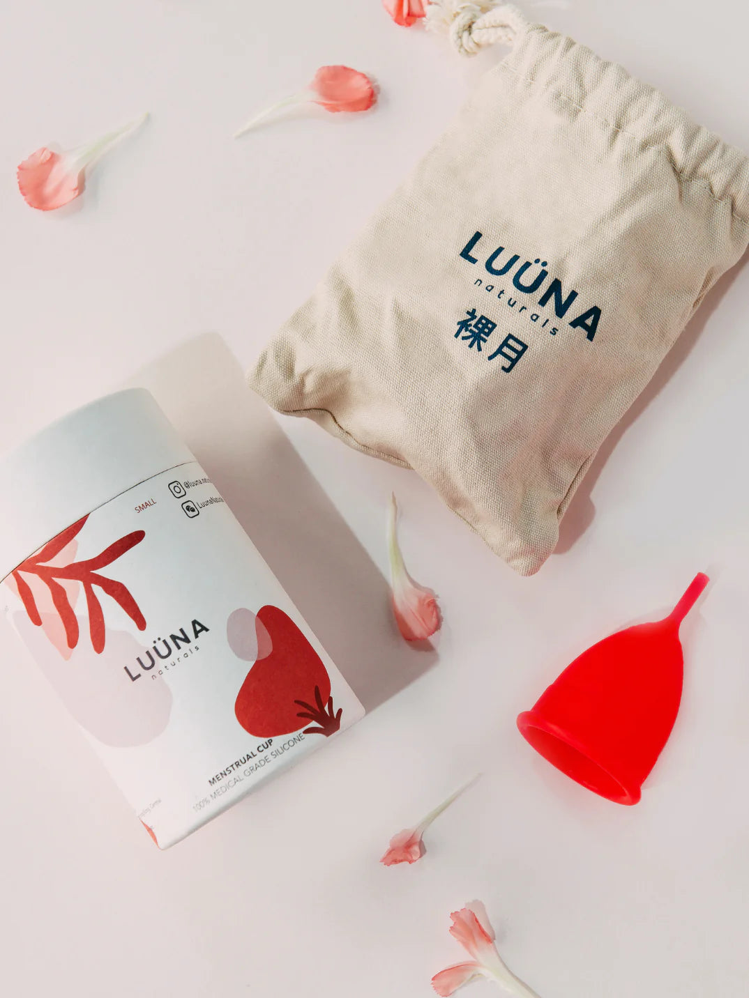 LUUNA Naturals period care period cup, tampons and pads that give back to young girls in need