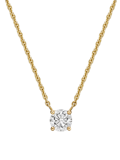 classic round diamond solitaire pendant women's jewelry fashion accessories