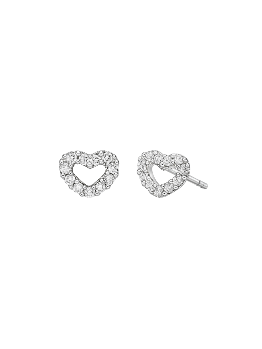 open heart stud earrings diamond earrings women's jewelry