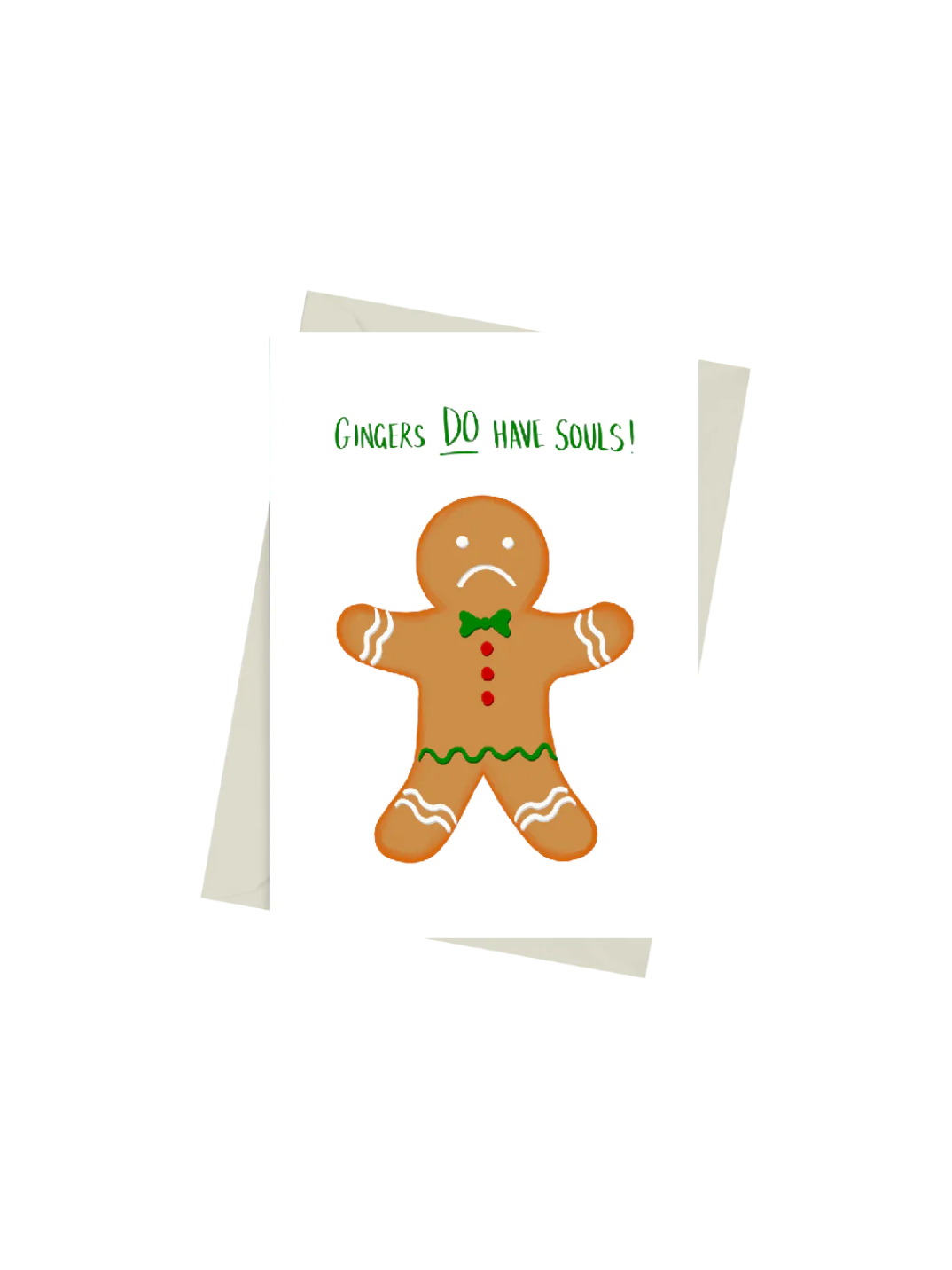 gingers do have souls gingerbread Christmas card holiday card