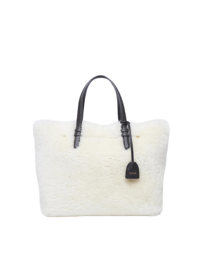 Eva wool bag Ultra soft and versatile design with middle magnetic and metal hook closure.