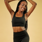 essential sports bra black women's activewear athletic wear cute comfortable yoga top