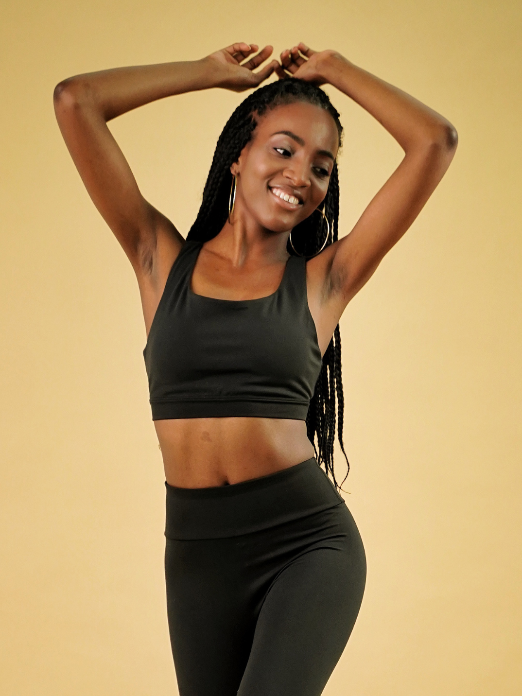essential sports bra black women's activewear athletic wear cute comfortable yoga top