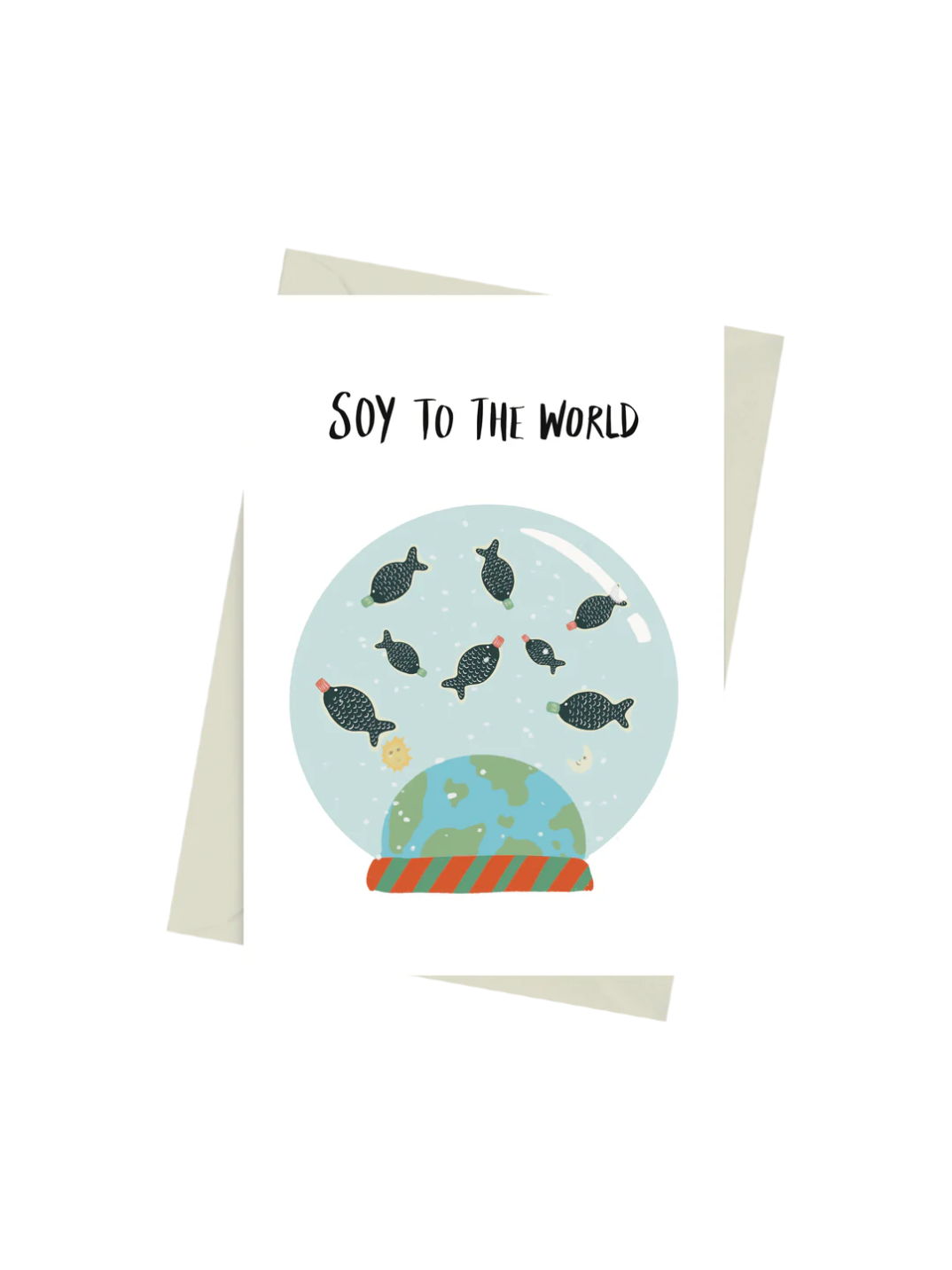 Christmas card soy sauce joy to the world greeting card