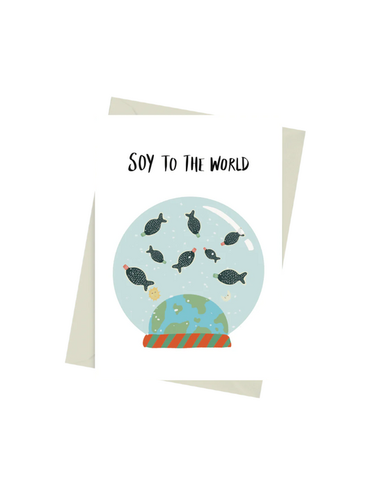 Christmas card soy sauce joy to the world greeting card