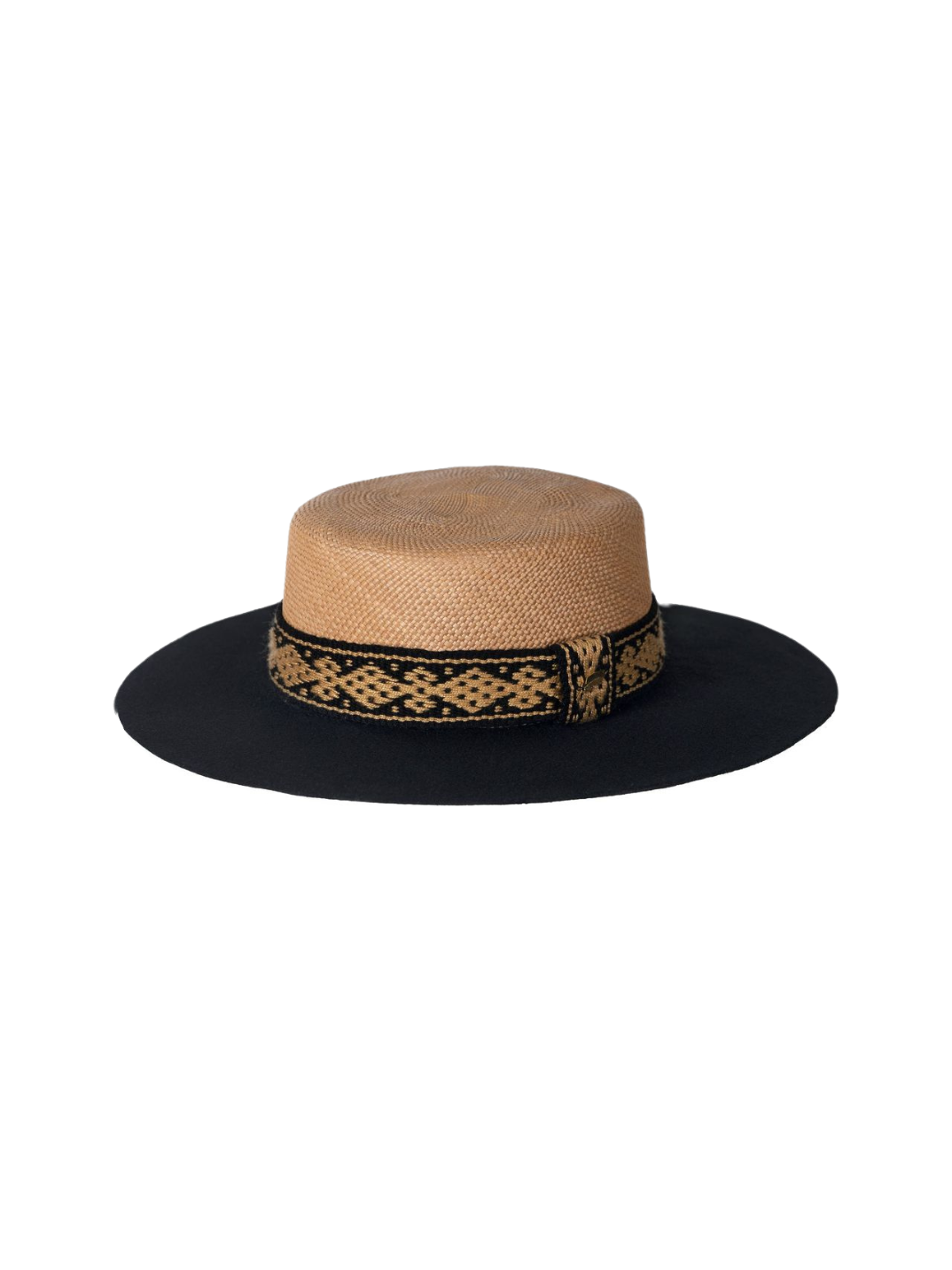 black felt & straw hat handmade in Columbia