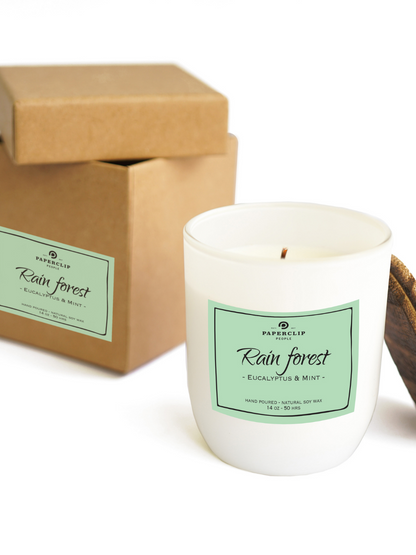 rainforest eucalyptus & mint soy wax candle handmade in Bali natural soy wax hand-poured candle