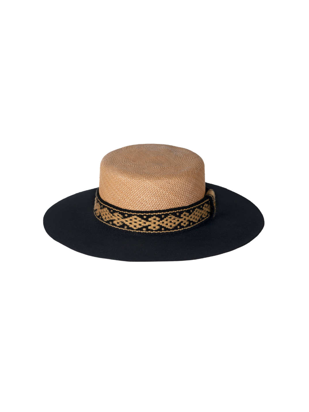black felt & straw hat handmade in Columbia