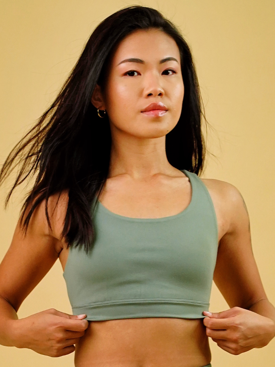 everyday top sports bra natural green eco-friendly ethical activewear made from recycled plastic bottles
