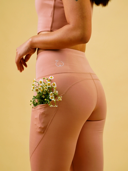 hardcore leggings in pink sustainable activewear made from recycled plastic bottles