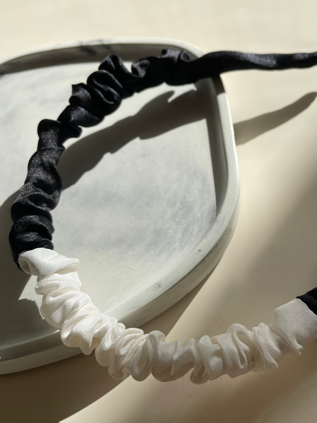 black & white silk headband eco-friendly women's fashion clothing accessories