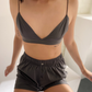 bralette in smoked grey made from delicate silk women's intimates bralette