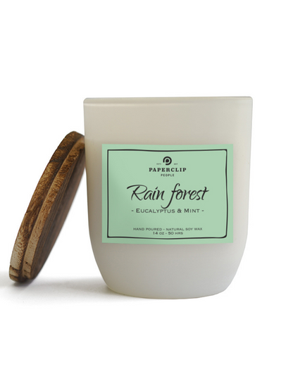 rainforest eucalyptus & mint soy wax candle handmade in Bali natural soy wax hand-poured candle