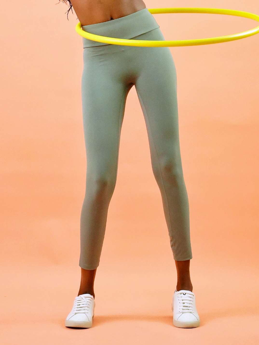 green women's activewear cute leggings