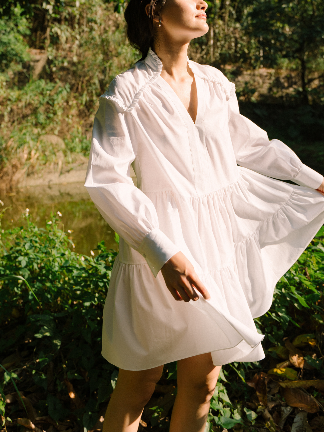 Sophia Tiered Dress / White