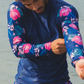 men's sustainable swimwear eco-friendly swim top made from recycled plastic bottles rash guard tropical print eco-friendly fashion shop sustainable ethical planet-friendly fashion