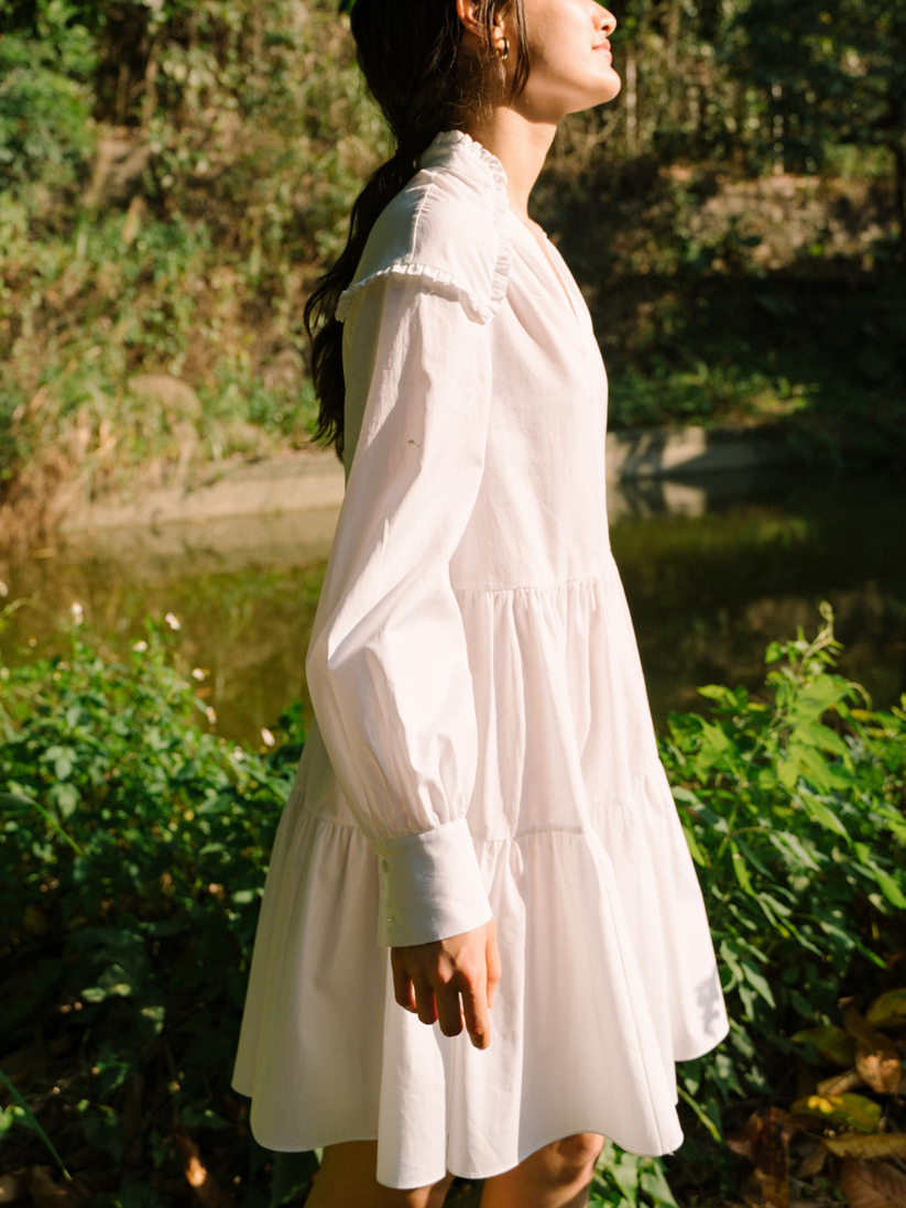 Sophia Tiered Dress / White – Plantdays