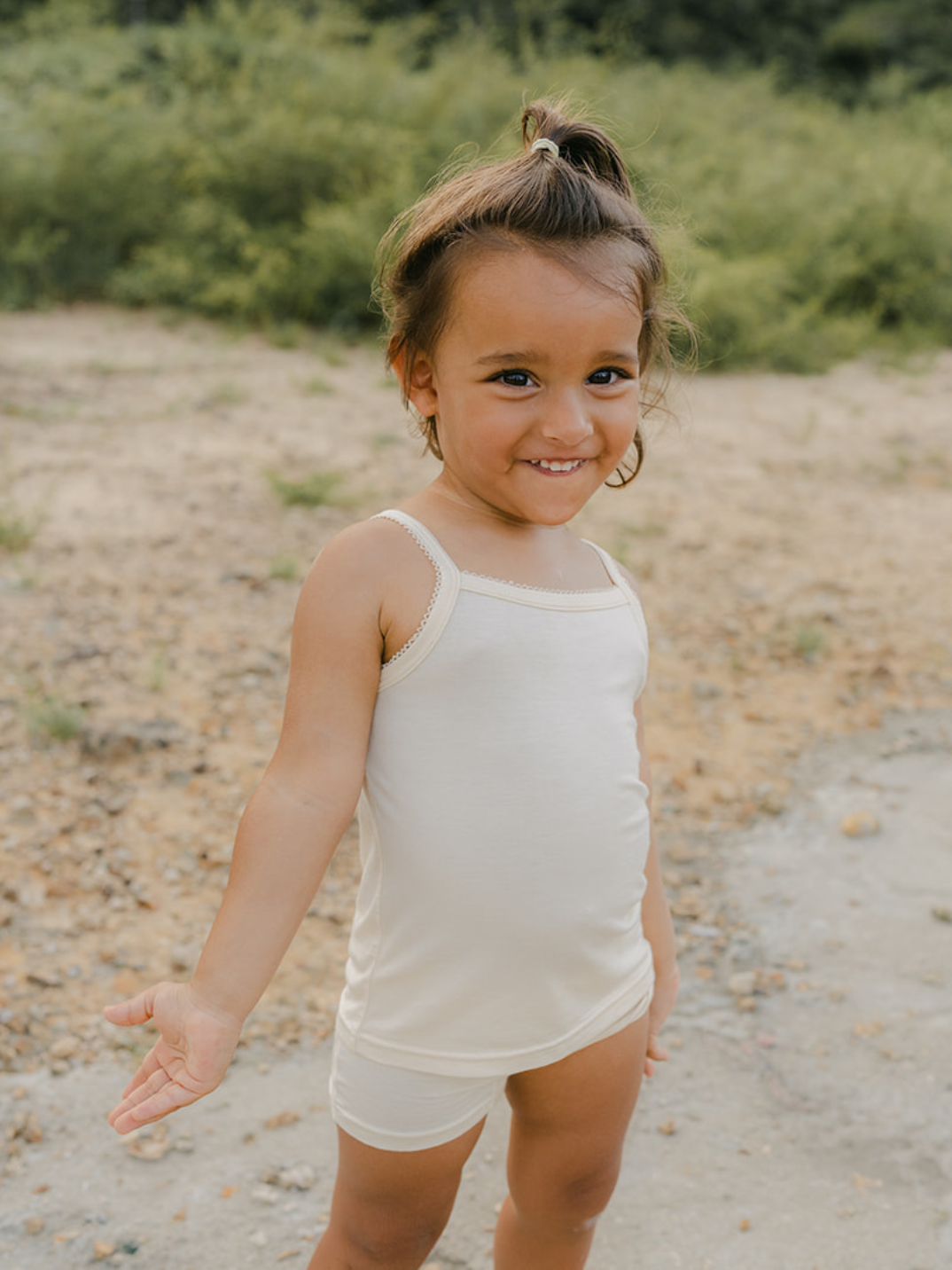These shorties are super soft and gentle on your little ones' skin. Designed with a snug fit for play. Move in comfort for any activity with silky, breathable full coverage. Enjoy a comfy night's rest. Made with TENCEL™ Micro Modal Fibers with Eco Soft Technology. This set includes: 2x cream shorties. Shop now.