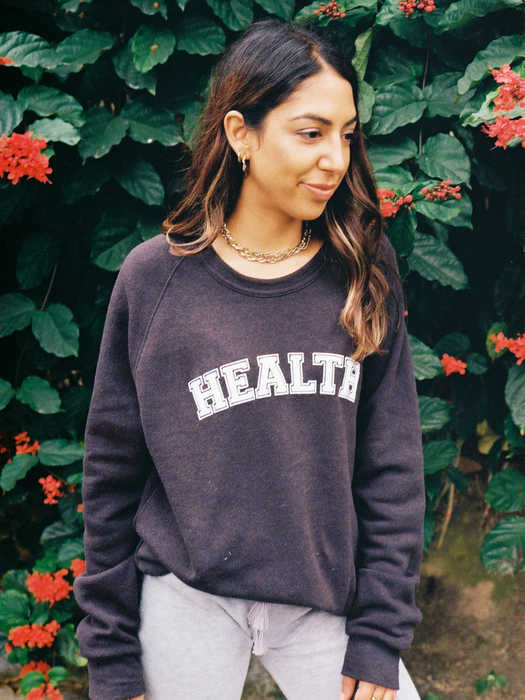 Healthy eco fleece sweatshirt Plantdays organic cotton and recycled polyester made in USA