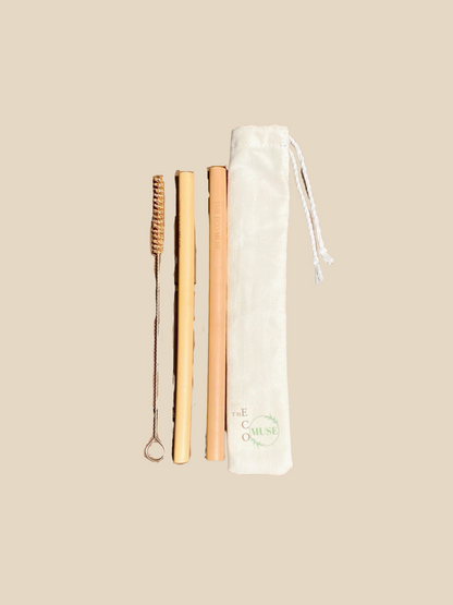 eco foodie essential set with coconut bowl, cutlery reusable, and plastic-free straw