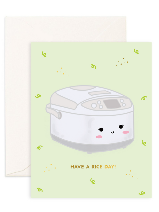 Hong Kong greeting card printed on recycled paper shop eco-friendly gift greeting card for friends really cute design for foodies rice cooker rice lover rice obsessed