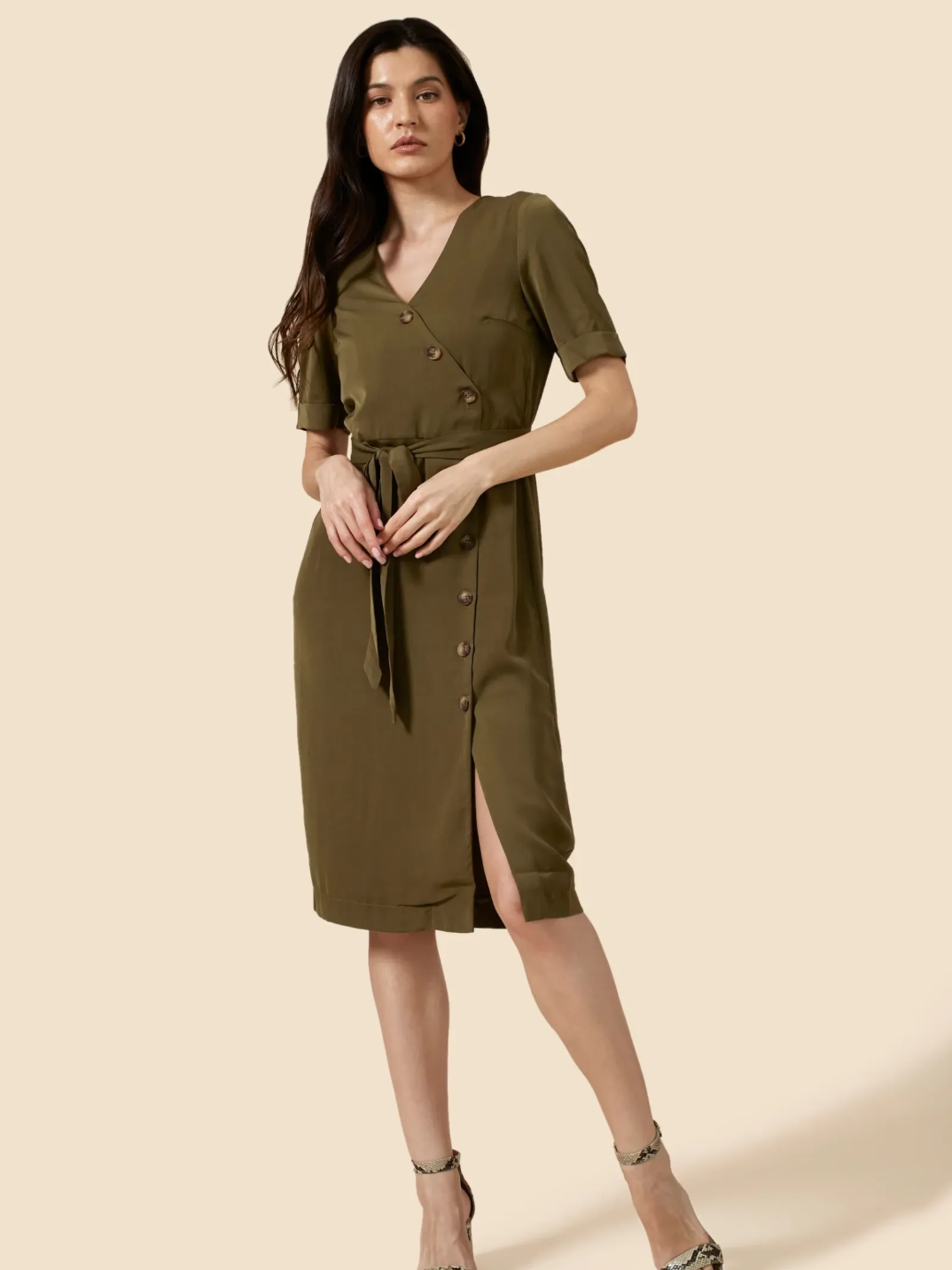 The Emelie Dress / Olive Green 2 The Emelie Dress / Olive Green 2