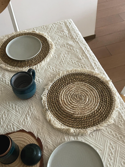 natural braided seagrass placemat set of 4 sustainable shop for women-owned brands eco-friendly homeware kitchenware