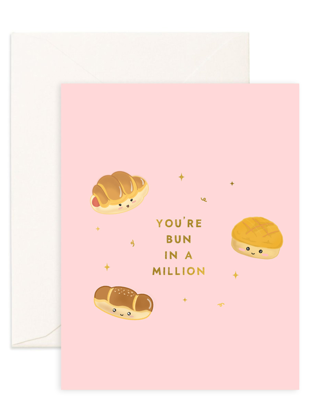 Eco-friendly greeting card printed on recycled paper cute food-inspired design shop sustainable ethical brands women-owned brands kind on the planet bakery buns Hong Kong foodie