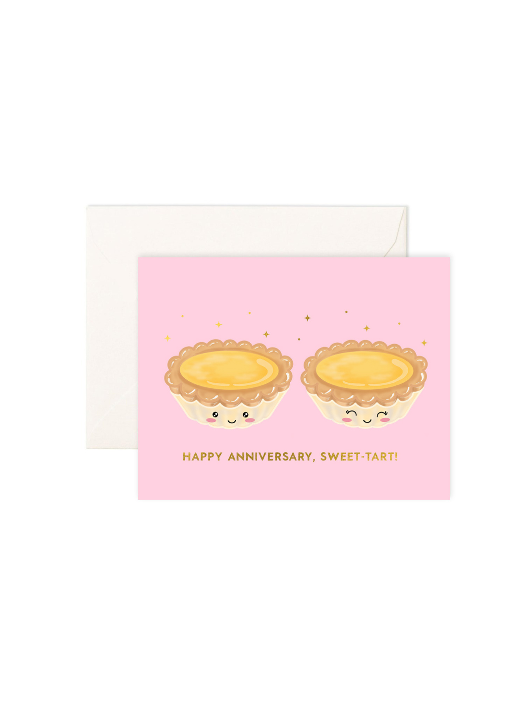 Eco-friendly greeting card printed on recycled paper cute food-inspired design shop sustainable ethical brands women-owned brands kind on the planet wedding anniversary card egg tart Hong Kong foodie design