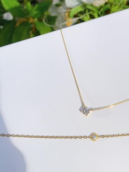 bezel set solitaire necklace gorgeous sustainable jewelry made ethically lab grown diamonds