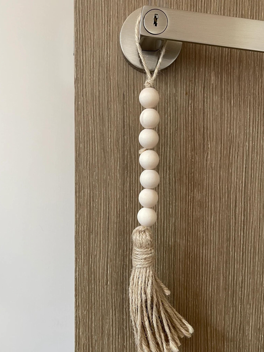 natural wooden beaded garland handcrafted in India sustainable eco-friendly homeware