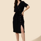 the Emelie Dress Black sustainable fashion women's clothing made in small batches workwear basics capsule wardrobe