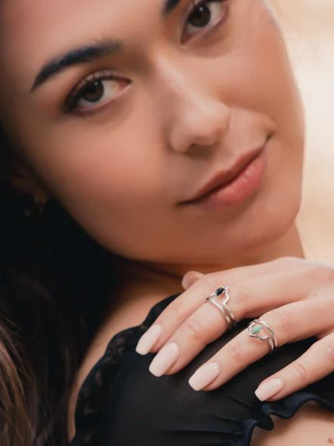 A versatile piece, you can’t go wrong with our black and silver midi ring. You’ll love the natural jet black of our Obsidian semi precious stone that is known to protect and shield you from negative energies.