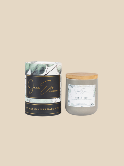 Our unique Earth Me candle is a lovely grounding fragrance of Clary Sage, Sandalwood and Patchouli handpoured soy wax candle made in Hong Kong