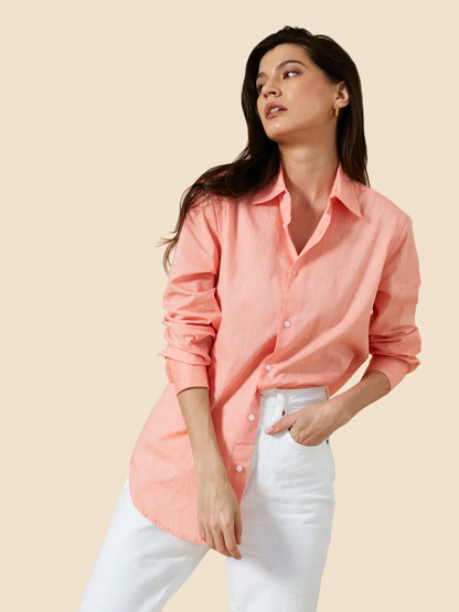 Every capsule wardrobe needs a classic shirt – and you’ve found it with The Avery Button Down. Made from 100% organic cotton, The Avery combines comfort with a polished finish. Tie with a front knot for a more relaxed weekend vibe, or tuck in for an instantly elevated work look. Pairs perfectly with The Theo Mini Skirt or The Willow Wide Leg Pants.